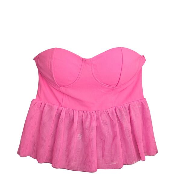Sincerly Jules Tops - Sincerely Jules‎ Strapless Top Babydoll Sweetheart Peplum Large Fairy